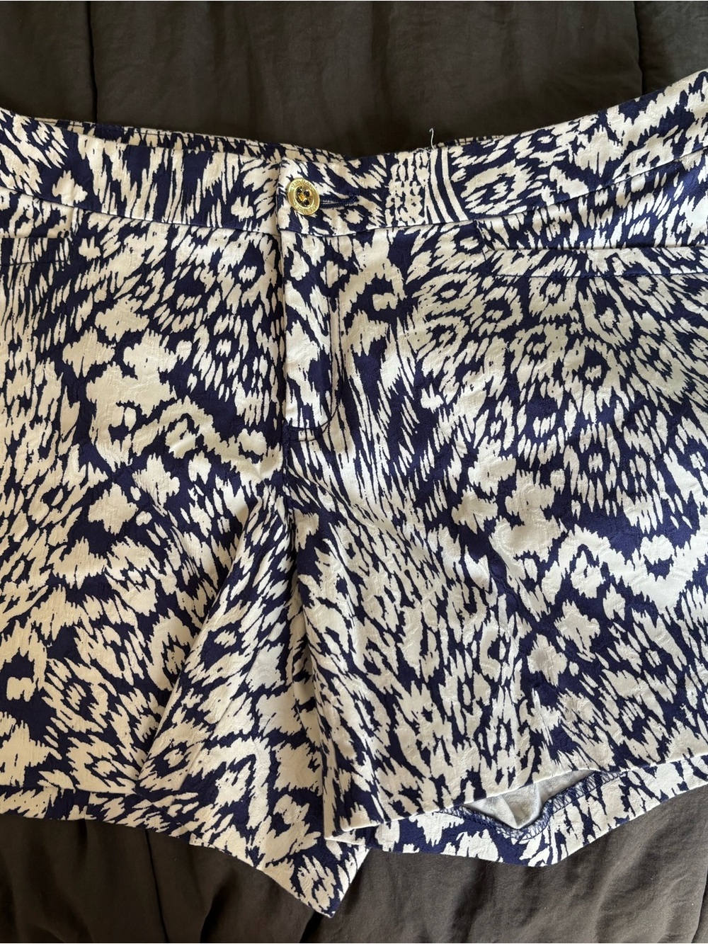 Lilly Pulitzer Navy and White Printed Bermuda Shorts